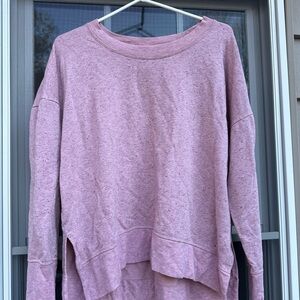 Athleta Coaster Luxe Sweatshirt Top Women pink  Long Sleeve Casual Sweater Large